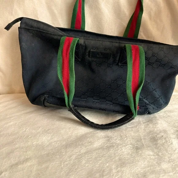 Authentic Gucci black mini canvas tote bag  (Vintage) - Picture 6 of 16